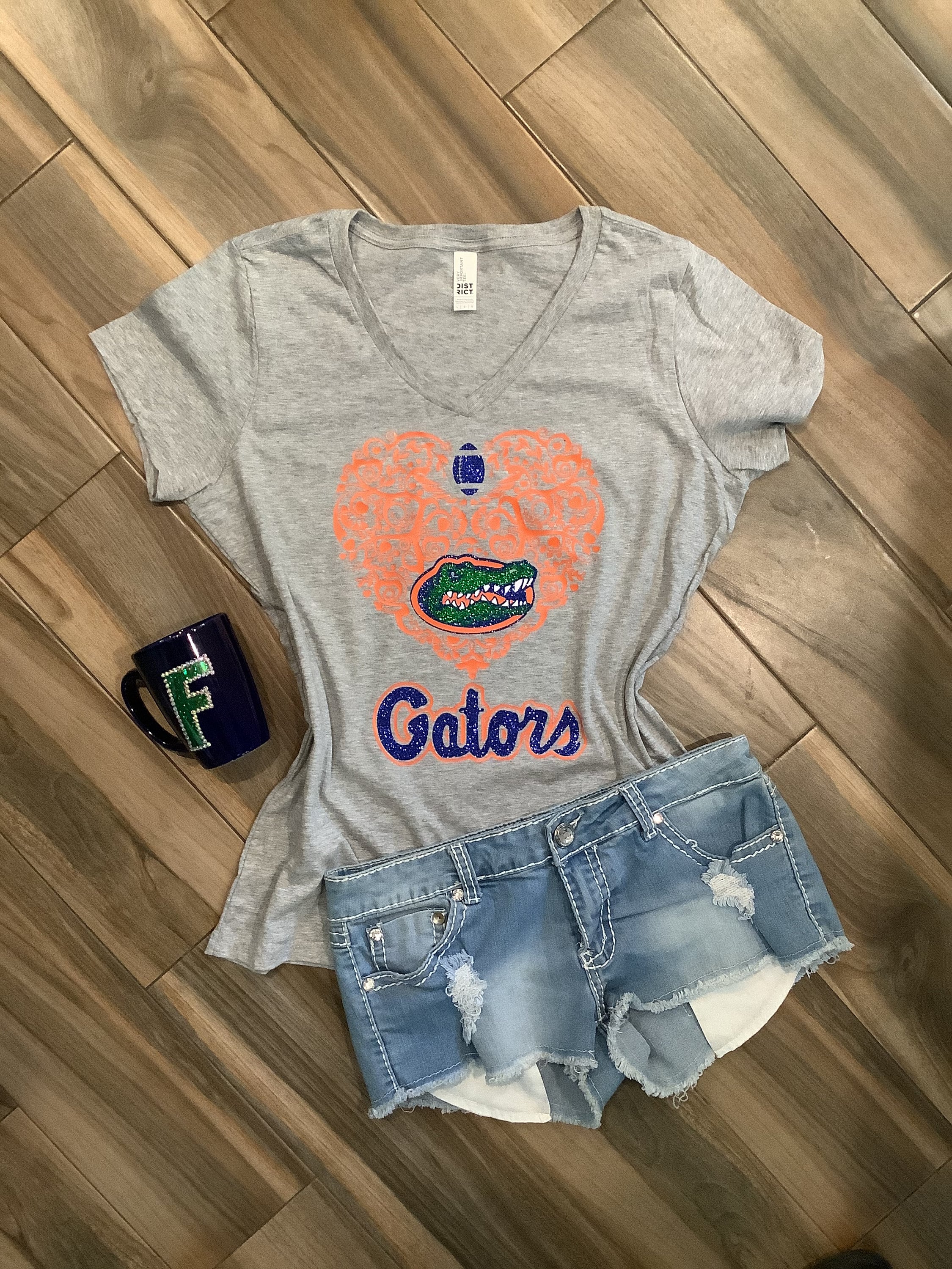 Florida Gators Heart Glitter Shirt