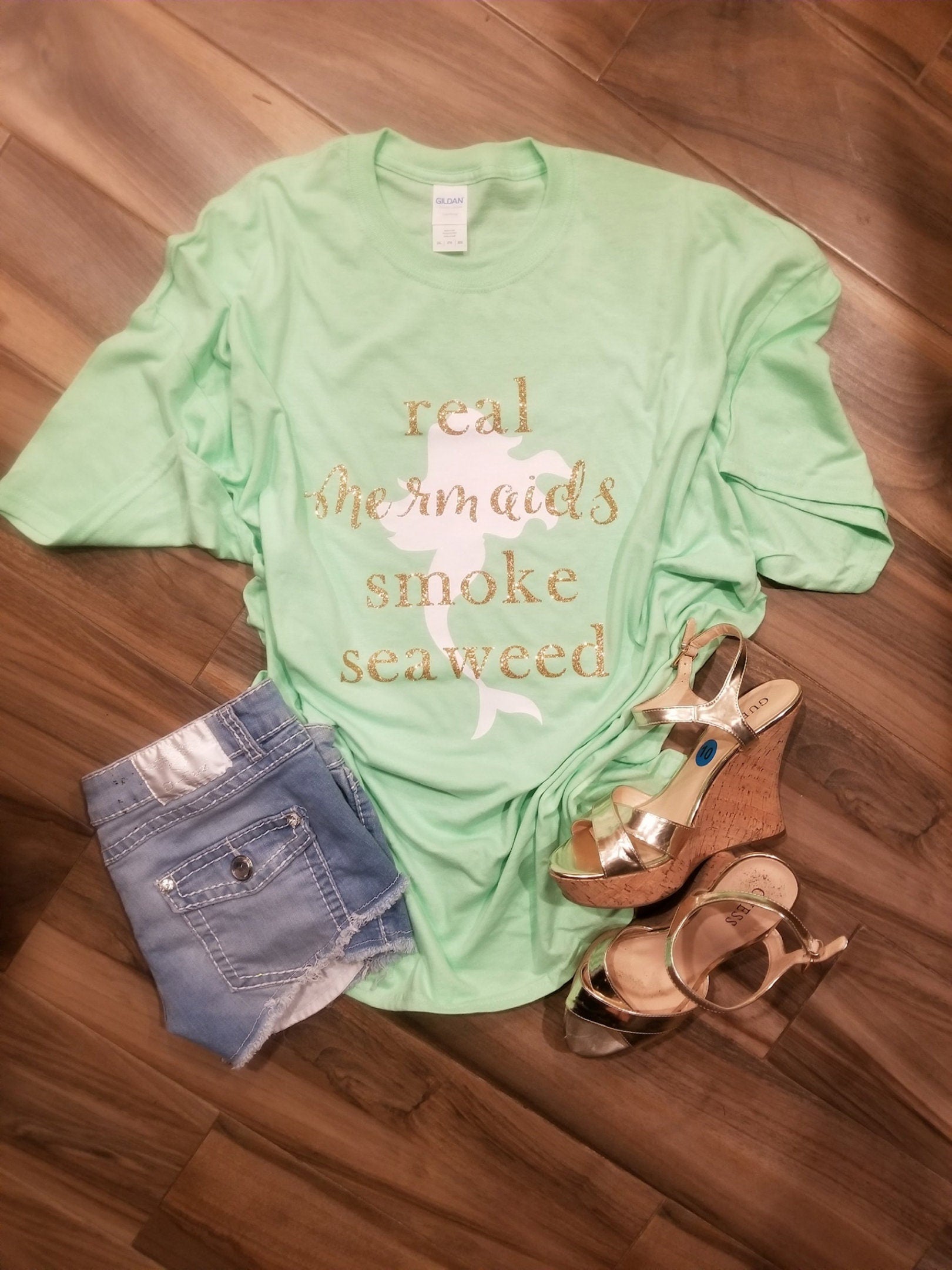 Real Mermaids Smoke Seaweed Glitter Shirt