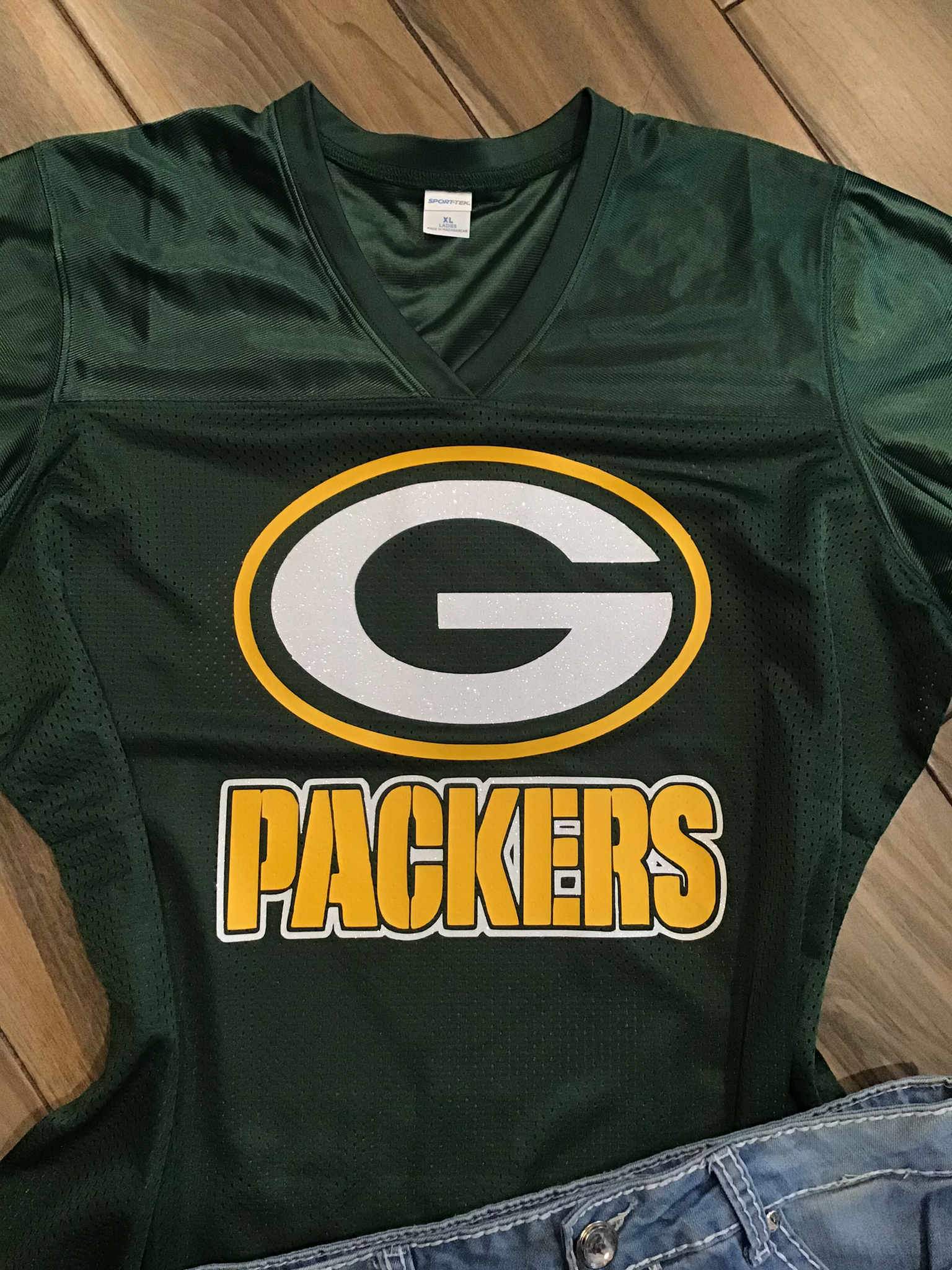 Green Bay Packers Inspired Glitter Top