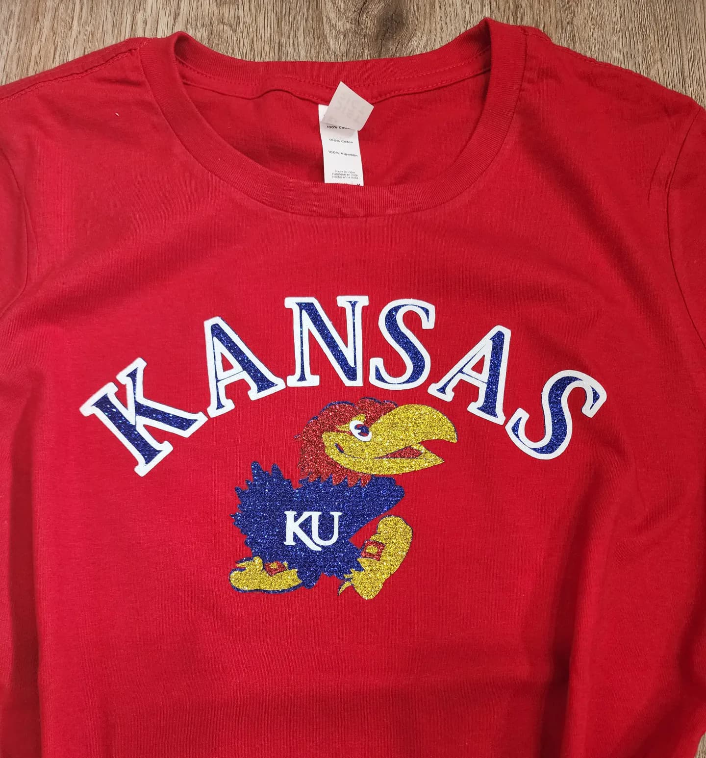 Kansas City Chiefs UNISEX New Crewneck or VNeck Bling Tshirt for