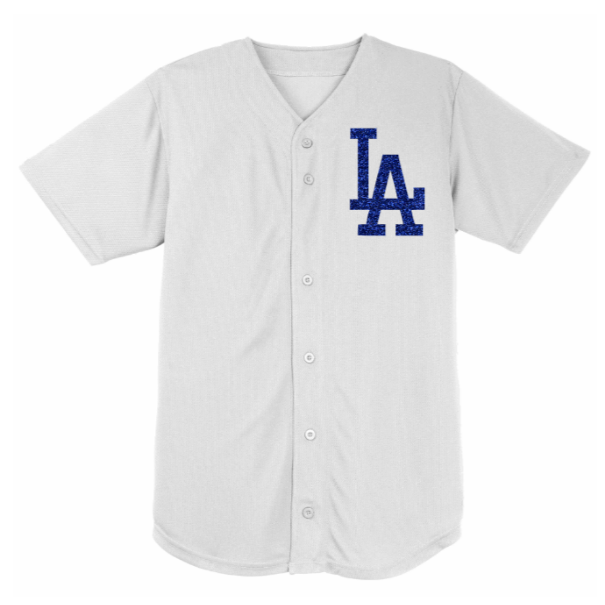 Lulu Grace Designs White La Dodgers Inspired Baseball Jersey: Baseball Fan Gear & Apparel for Women XL / Ladies V-Neck Tee