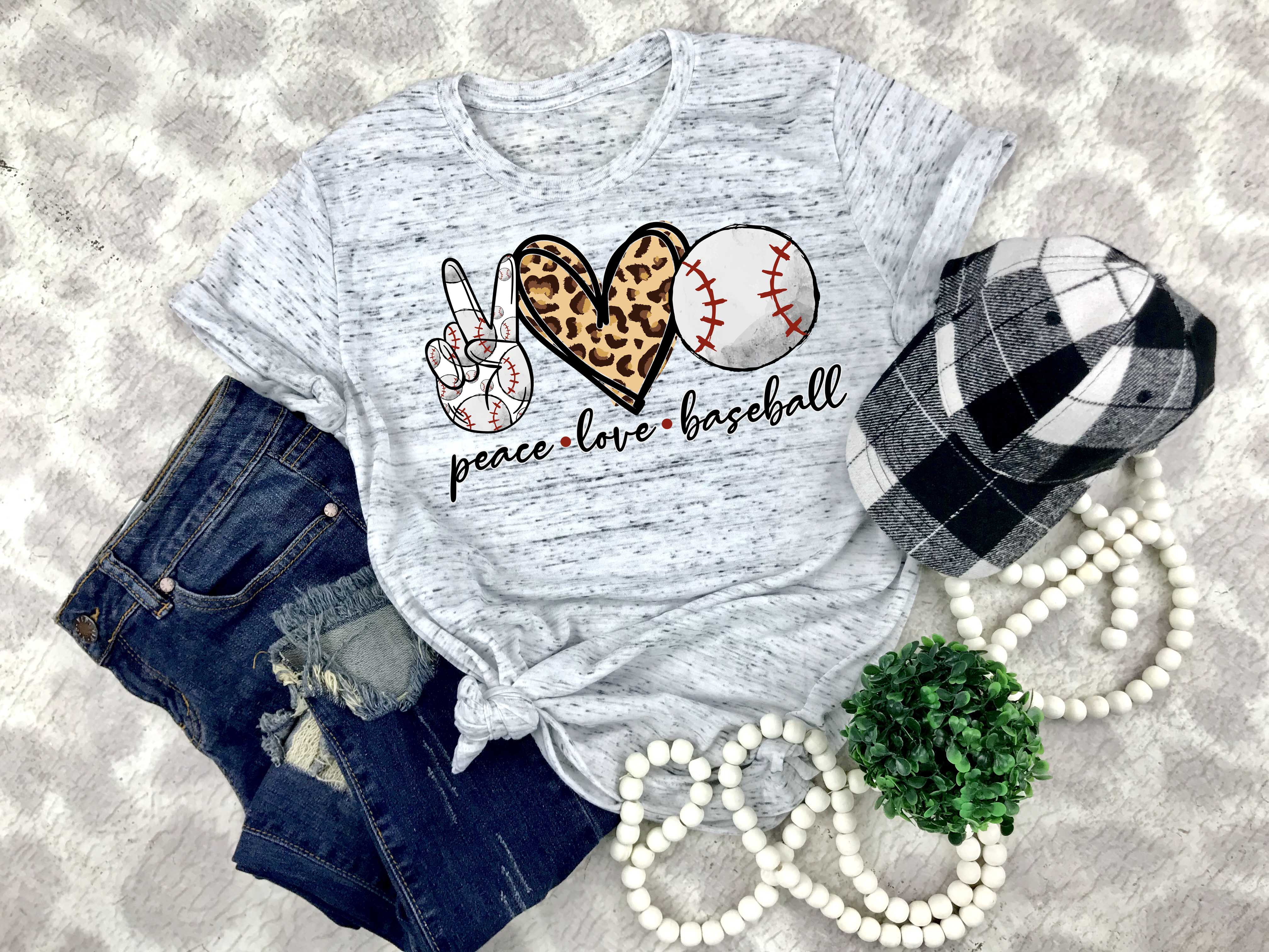 Peace Love and Baseball Top