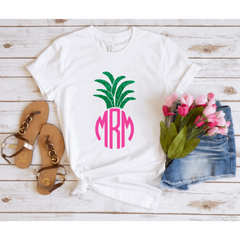 Pineapple Monogram Glitter Shirt