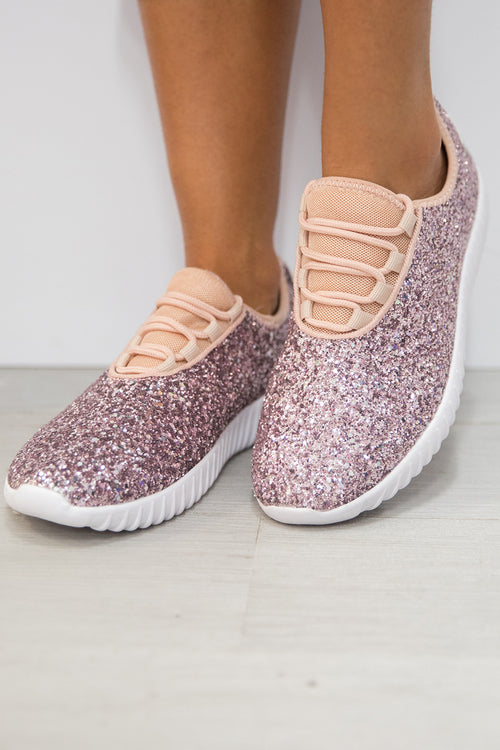 Pink Glitter Glam Sneakers: Lightweight & Girl's Sneakers – Grace