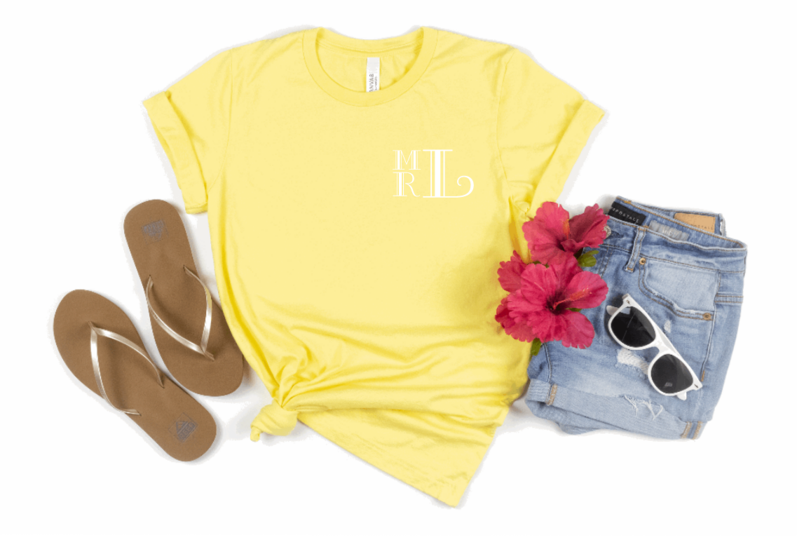 Monogram Tee Shirt Personalized Tee Shirt Gifts for Her 