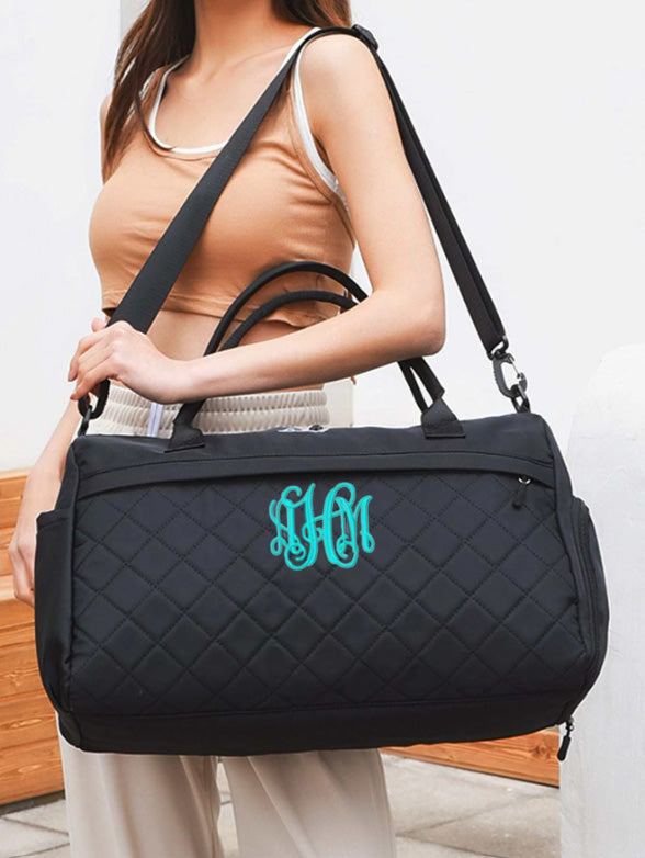 Monogrammed Quilted Duffel Bag: Personalized Travel Bags and Accessories –  LuLu Grace