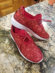Red Glitter Glam Sneakers