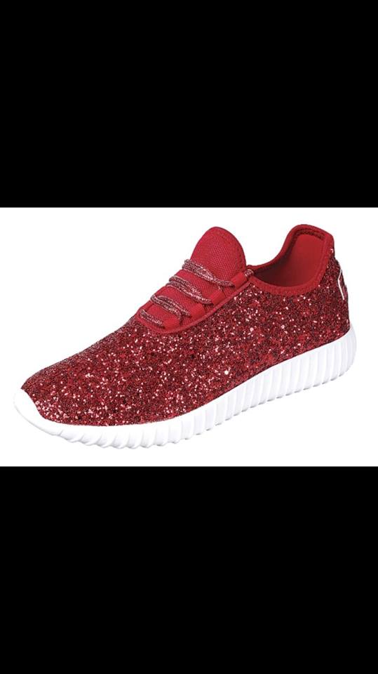 Red Glitter Glam Sneakers
