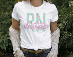 Customizable Registered Nurse Flower Print Shirt