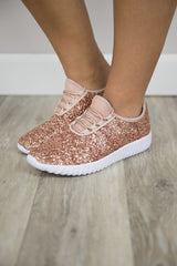 Rose Gold Glitter Glam Sneakers