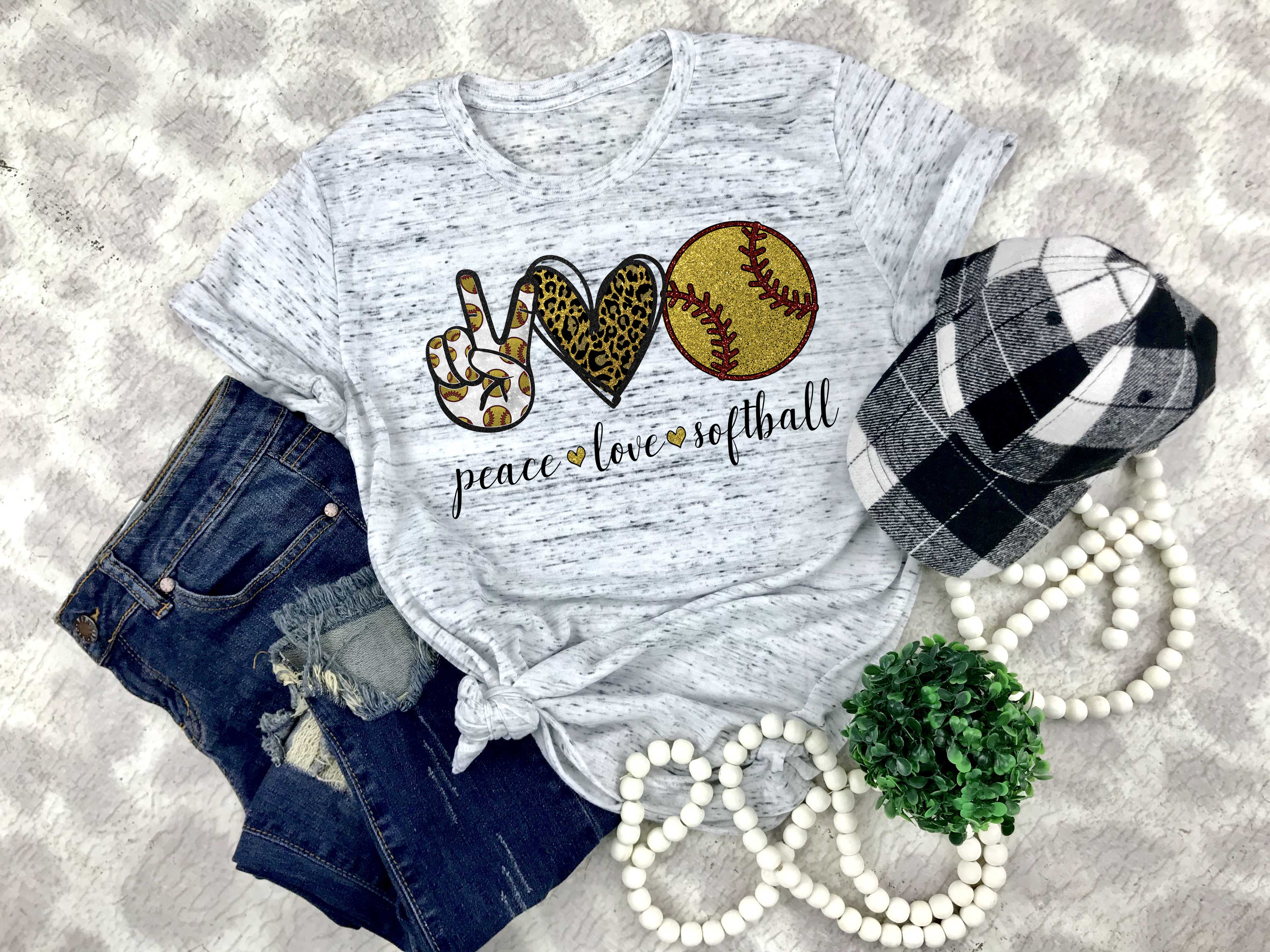 Peace Love and Softball Top