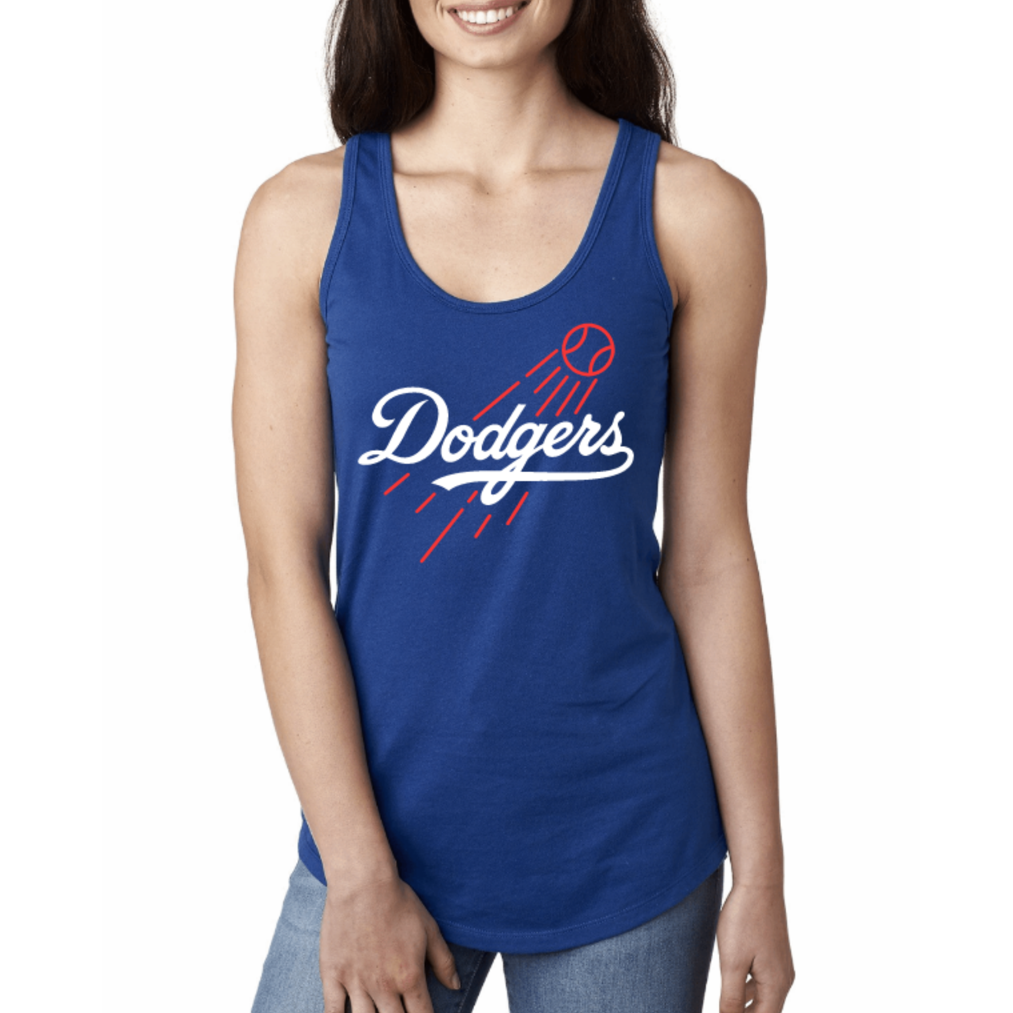 La Dodgers Cut Sleeve Distressed Sleeveless Tshirt