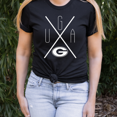 UGA Criss Cross Shirt