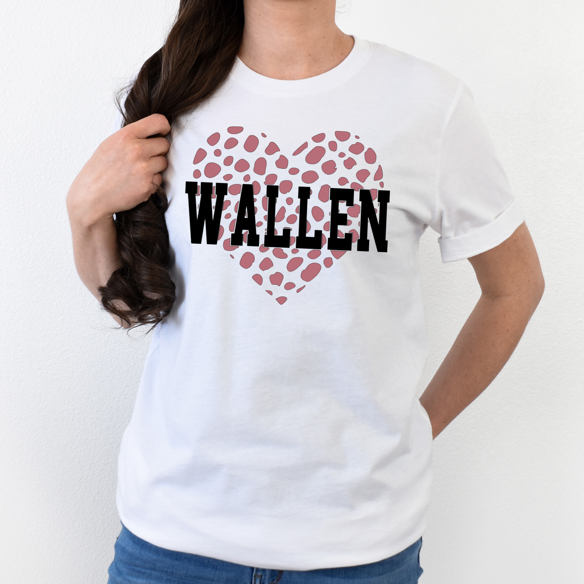 Wallen Leopard Print Heart Shirt